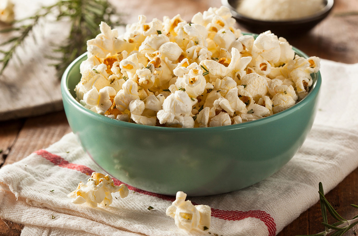 Bowl of Rosemary Truffle Popcorn